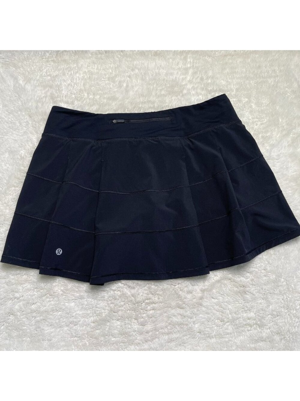 Lululemon Pace Rival Mid-Rise Skirt Black Tennis Golf Skort Size 10